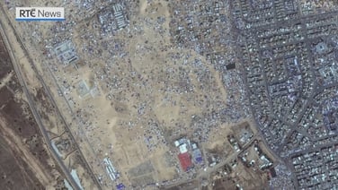 Satellite footage shows the migration of refugees in Gaza