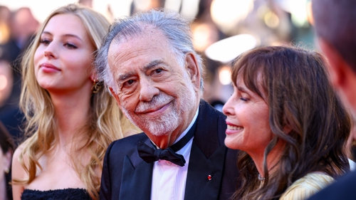 Romy Croquet Mars, Francis Ford Coppola and Talia Shire at the Megalopolis premiere at Cannes