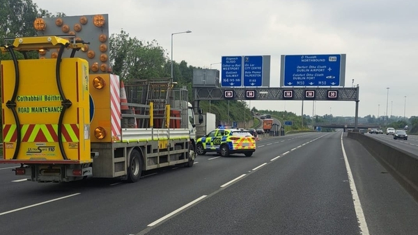 Diversions are in place while the scene is being attended and delays are expected (Picture: @M50Dublin)