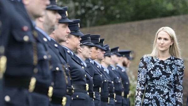 Minister for Justice Helen McEntee at the memorial in Dublin Castle (pic: RollingNews.ie)