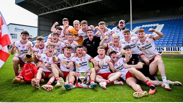 Tyrone celebrate a second All-Ireland U20 title in three years.