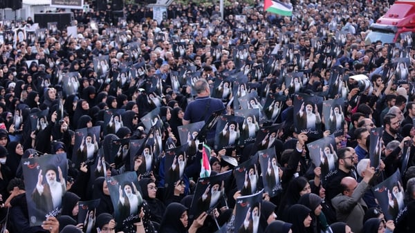Thousands of mourners massed in central Tehran's Valiasr Square to pay their respects to Ebrahim Raisi