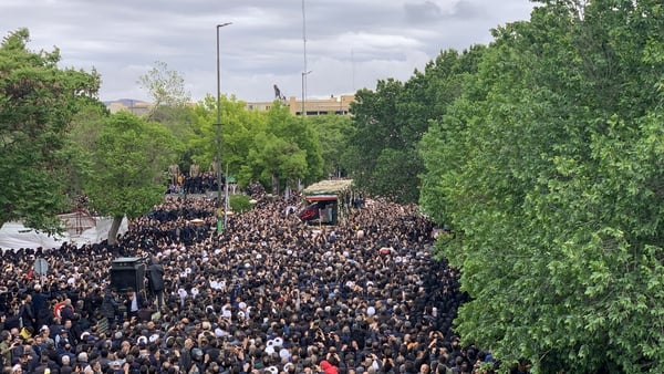 Huge crowds attend the funerary procession for Ebrahim Raisi