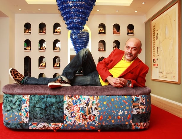 Christian Louboutin at Brown Thomas"French shoe designer Christian Louboutin,pictured in Brown Thomas Dublin visiting his newly opened boutique for the first time.Photo:Leon Farrell/Photocall Ireland.