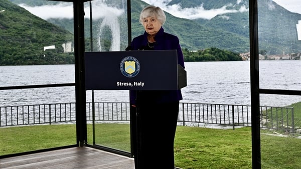 US Secretary of the Treasury Janet Yellen is at a G7 meeting of finance chiefs in Stresa in Italy