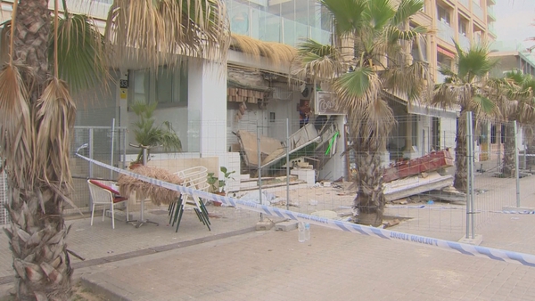 Aftermath of the collapse of the two-storey building in Mallorca
