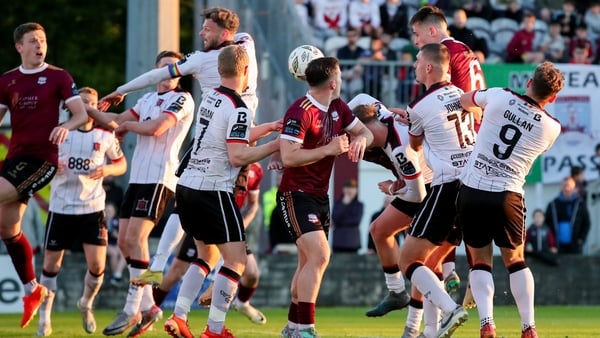 Maurice Nugent heads Galway's second goal