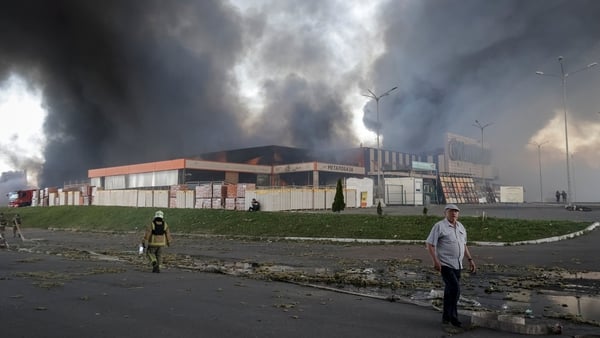 The hardware store in the eastern Ukrainian city of Kharkiv was bombed by Russia