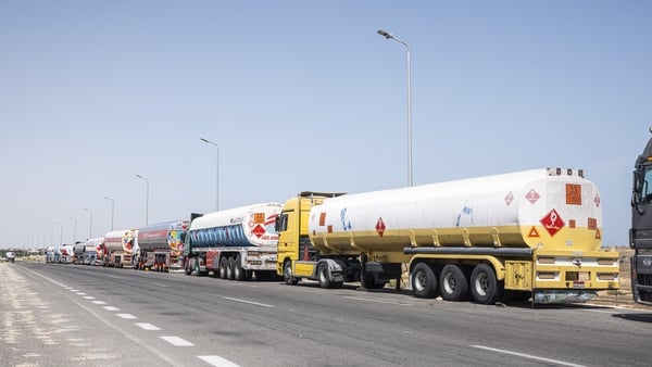 An Egyptian Red Crescent official said the 200 aid trucks will include four fuel trucks