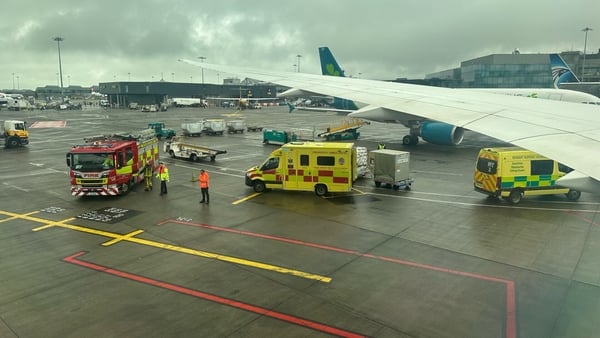 The plane was met by emergency services when it landed (Pic: Dr Kevinder Singh)
