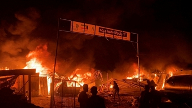 Fire rages in Rafah after Israeli strike