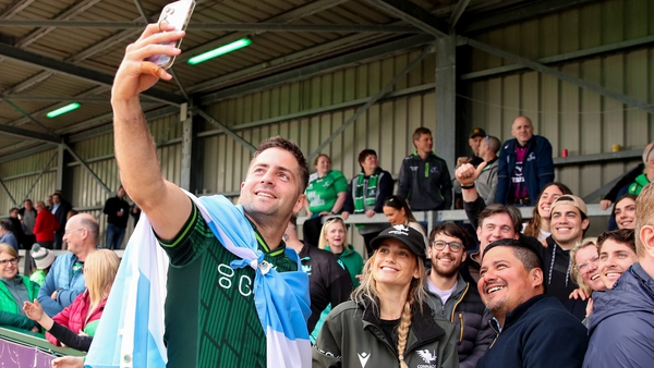 Santiago Cordero takes a selfie after making his Connacht debut against the Stormers in Galway