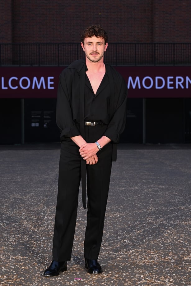 Paul Mescal arrives at the Gucci Cruise 2025 Fashion Show