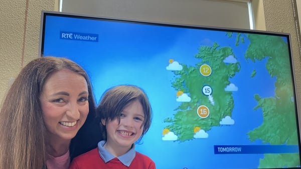 Louise Heraghty is a past pupil of Our Lady of Mercy Primary School, and she gave pupils the opportunity to do some weather reporting along with her six-year-old son James