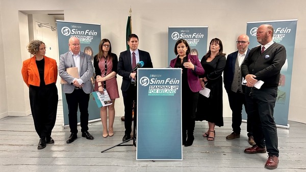 Sinn Féin leader Mary Lou McDonald was speaking at the launch of her party's manifesto for the European elections