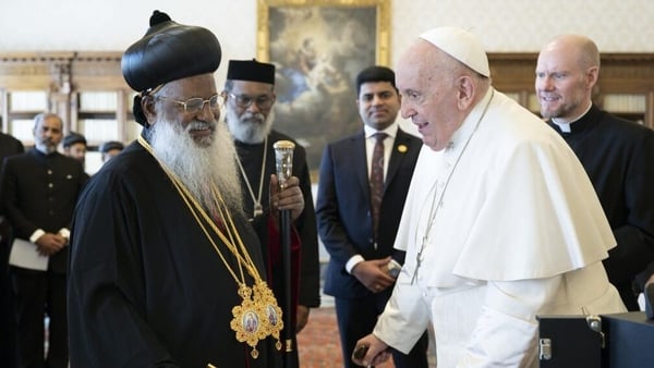 A visit by H.H Baselios Marthoma Mathews III to Pope Francis in 2023