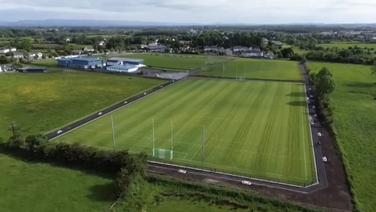 Drone footage shows new pitch, walkways in memory of Colm Horkan