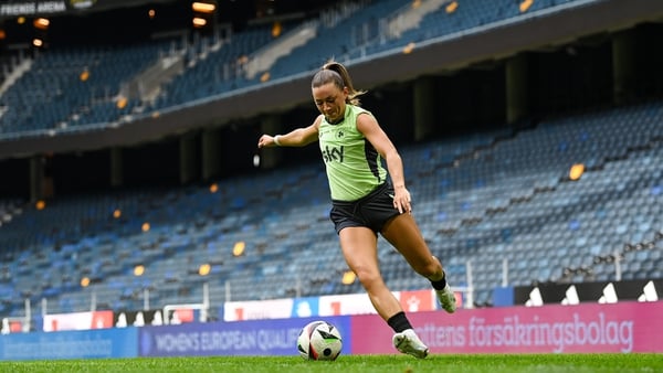 Katie McCabe goes through her paces during training at the Friends Arena