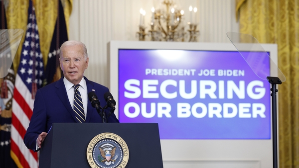 Joe Biden speaking at the White House after announcing the restrictions