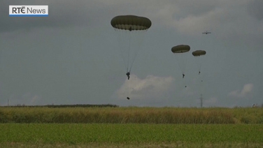 British army recreate WWII parachute drop into Normandy fields