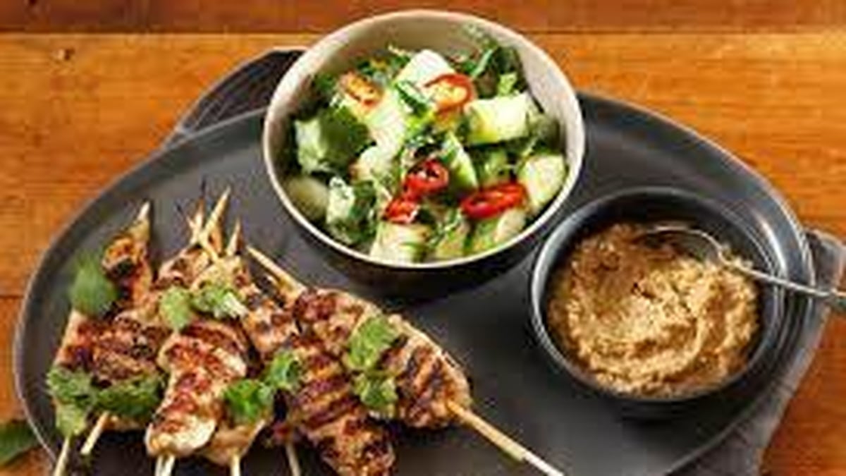 Neven's Recipes -    Chicken Satay with Pickled Cucumber Salad 