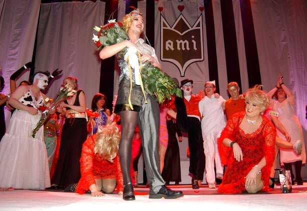  A contestant in the Alternative Miss Ireland walks on stage at the Olympia Theatre March 16 2003 in Dublin Ireland Photo by Getty Images