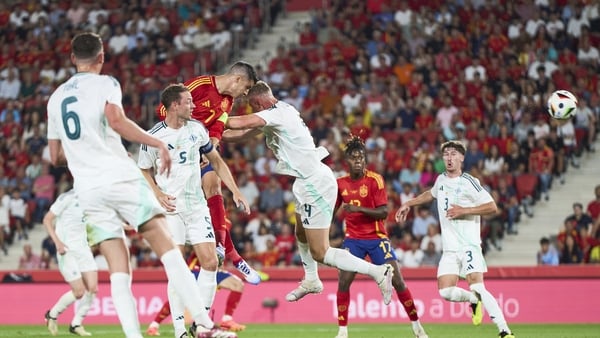 Alvaro Morata heads home Spain's second