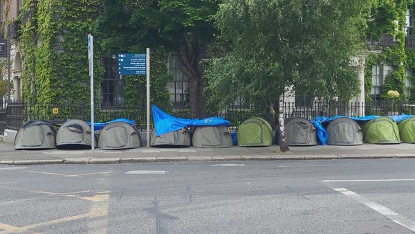 Tents seen on Dublin's Leeson Street last week