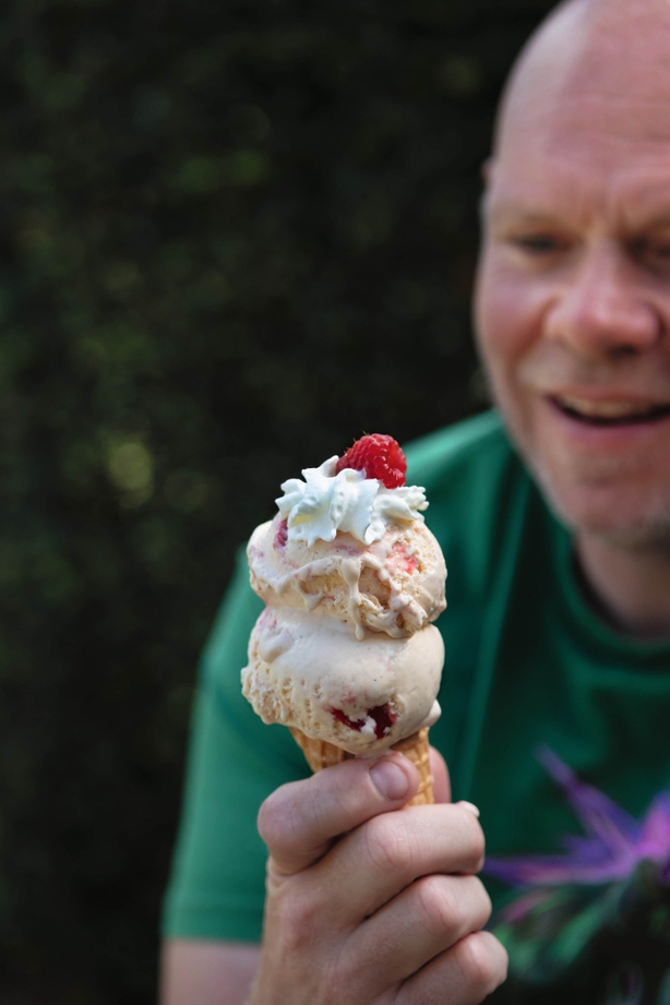 Raspberry ripple ice cream from Tom Kerridge Cooks Britain 