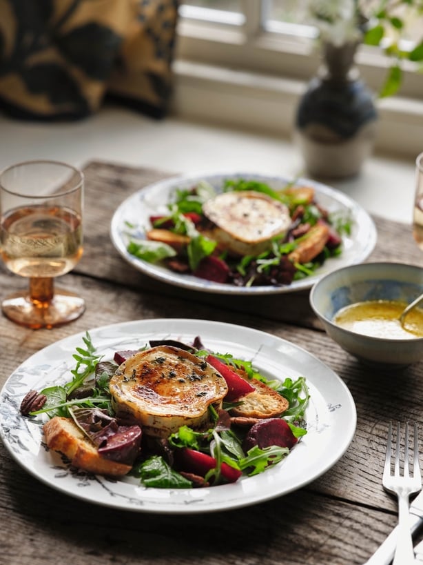 Grilled goat's cheese salad from Tom Kerridge Cooks Britain