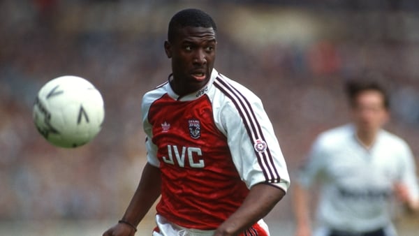 Kevin Campbell in action against Tottenham Hotspur in the 1991 FA Cup semi-final