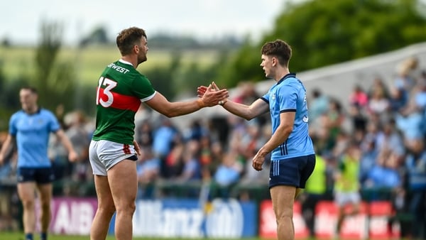 Aidan O'Shea and Michael Fitzsimons shakes hands after the Hyde Park stalemate