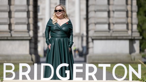 Nicola Coughlan at Bridgerton/Netflix Photocall at Trinity College Dublin on June 6th 2024. (Photo by Andres Poveda/Netflix) 