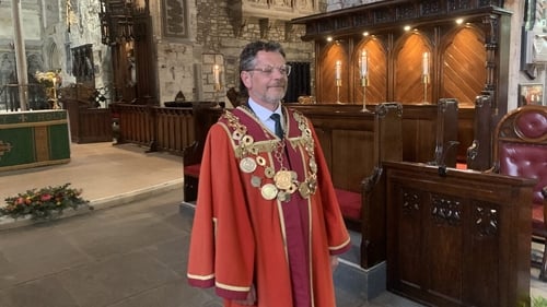 John Moran was inaugerated as Mayor at St Mary's Cathedral in Limerick city