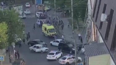 Eyewitness video shows shooting on a street in the Russian city of Makhachkala