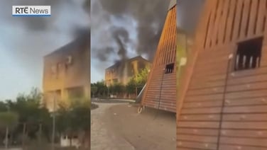 Smoke rises from synagogue on fire after Dagestan attacks