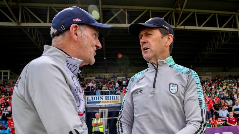 Derry boss Mickey Harte (L) and Jack O'Connor will go head-to-head at Croke Park for the first time since 2005