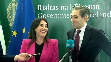 Taoiseach Simon Harris has joked that he has 'a bone to pick with Taylor Swift'.
