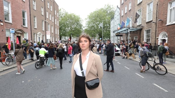 Natasha O'Brien at a protest outside the Dail earlier this week (Photo: RollingNews.ie)