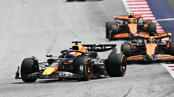 Pole-sitter and drivers' championship leader Verstappen stayed ahead of Piastri and Norris