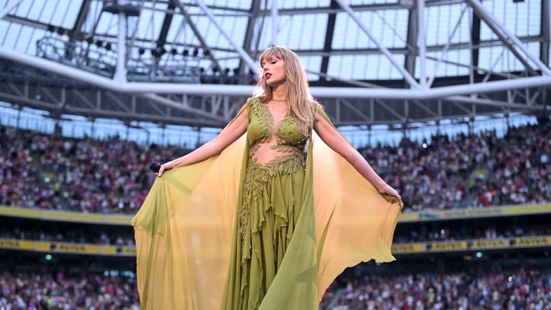 Taylor Swift performing at the Aviva Stadium in Dublin on Friday, 28 June, the first of three sold-out gigs at the venue.
