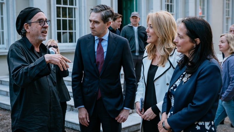 Simon Harris visits set of Netflix show Wednesday