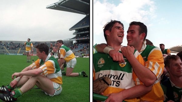 Contrasting emotions for Offaly and Michael Duignan; After the Leinster final and after the All-Ireland win 70 days later