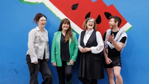 Pictured at the launch of 'AMPLIFY: are (L-R) curator and writer Iarlaith Ni Fheorais, artist Lianne Quigley, Niamh O'Donnell Director of Irish Theatre Institute and Artist Alan James Burns. (Pic: Marc O'Sullivan)