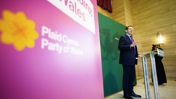 Plaid Cymru leader Rhun ap Iorwerth at the launch of his party's general election manifesto in Cardiff on 13 June