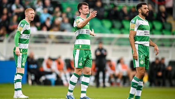 Darragh Nugent, Josh Honohan, and Roberto Lopes during Shamrock Rovers' 1-0 win over Dundalk last Thursday