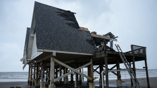 A home in Surfside Beach, Texas after Hurricane Beryl made landfall