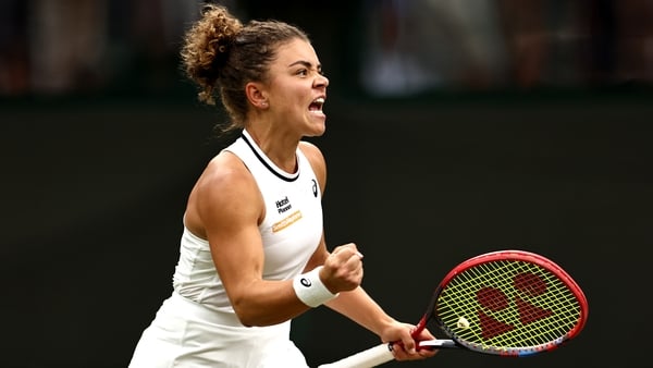 Jasmine Paolini of Italy celebrates a point against Madison Keys of United States in the Ladies' Singles fourth round match during day seven of Wimbledon 2024 Photo: Getty Images