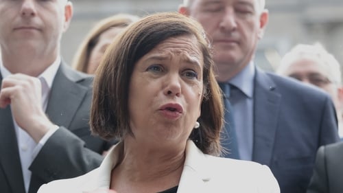 Mary Lou McDonald was speaking at Leinster House