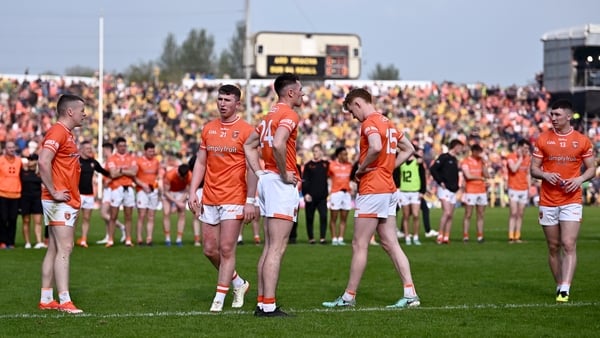 Armagh players during the penalty shootout at this year's Ulster final